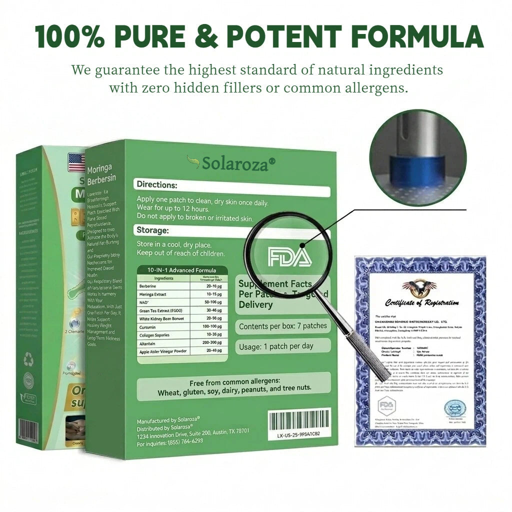 Official Solaroza® Centre | ✅ High-Precision 10-in-1 Weight Loss Patch with Berberine & NAD+